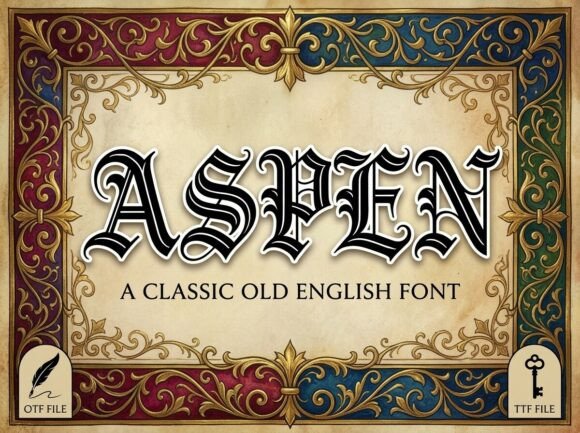 Aspen Typeface: Old English Grandeur for Makers