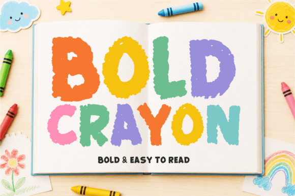 Bold Crayon Typeface for Playful Editorial Design
