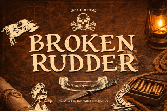 Broken Rudder: A Vintage Display Font for Bold Branding