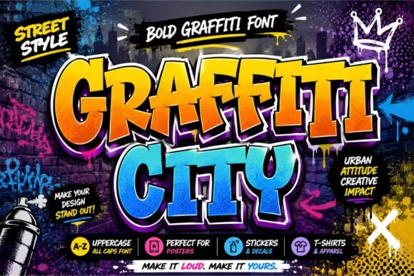 Graffiti City Display Font for Bold Makers