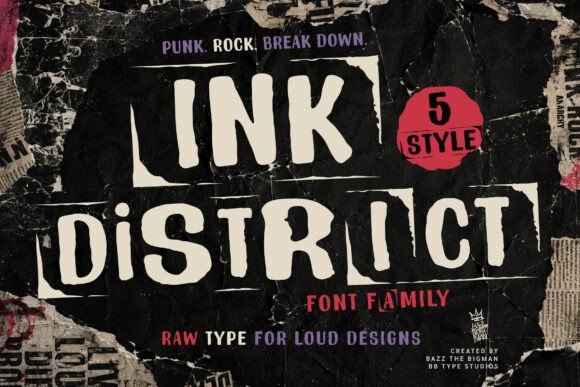 Ink District: A Bold Display Font for Editorial Design