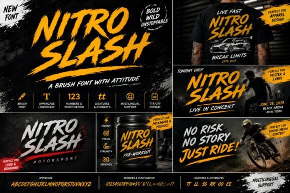 Nitro Slash: The Ultimate Display Font for Bold Makers