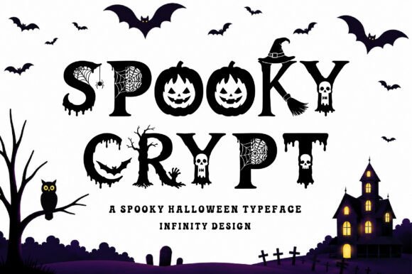 Spooky Crypt Font for Halloween Crafts
