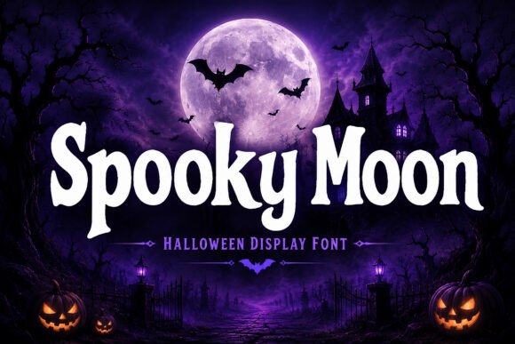 Spooky Moon Font for Halloween Crafts