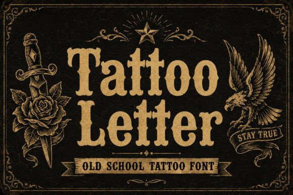 Tattoo Letter: A Bold Display Typeface for Marketers