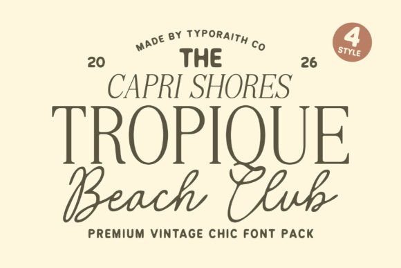 Tropique: The Vintage Chic Typeface for Coastal Campaigns