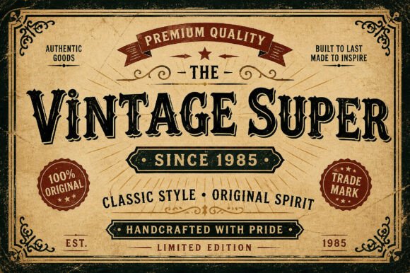 Vintage Super: A Bold Display Font for Marketers