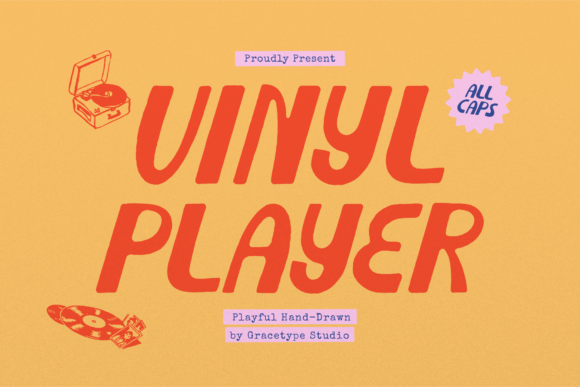 Vinyl Player Typeface for Retro Branding