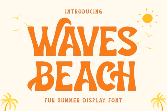 Waves Beach Font for Summer Crafts