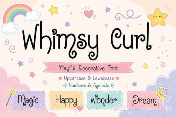 Whimsy Curl Typeface for Editorial Design